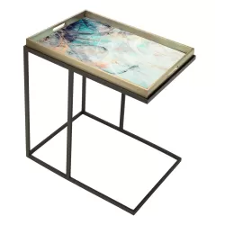 Tavolino rettangolare con vassoio Cm. 61,5x41x68 h. - L'oca Nera