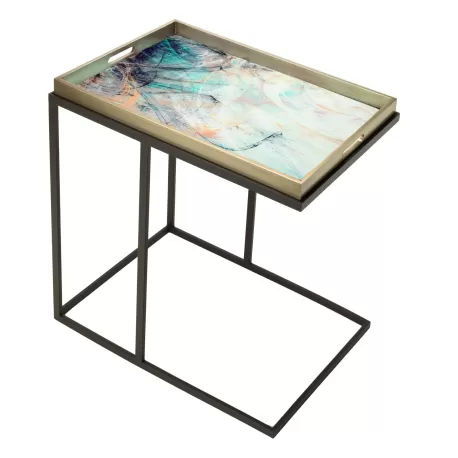 Tavolino rettangolare con vassoio Cm. 61,5x41x68 h. - L'oca Nera