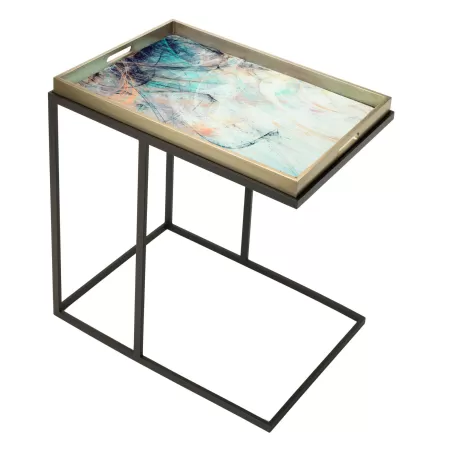 Tavolino rettangolare con vassoio Cm. 61,5x41x68 h. - L'oca Nera