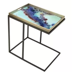 Tavolino rettangolare con vassoio Cm. 61,5x41x68 h. - L'oca Nera