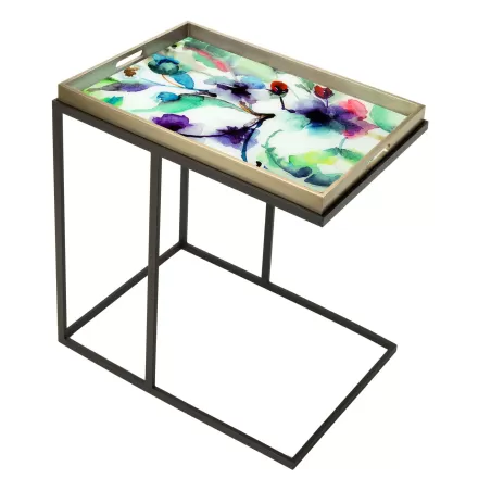 Tavolino rettangolare con vassoio Cm. 61,5x41x68 h. - L'oca Nera