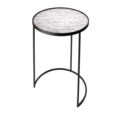 Tavolino tondo grande Cm. 46x64 h. - L'oca Nera