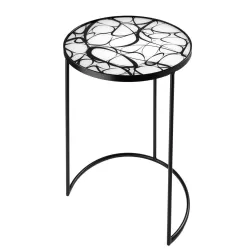 Tavolino tondo grande Cm. 46x64 h. - L'oca Nera