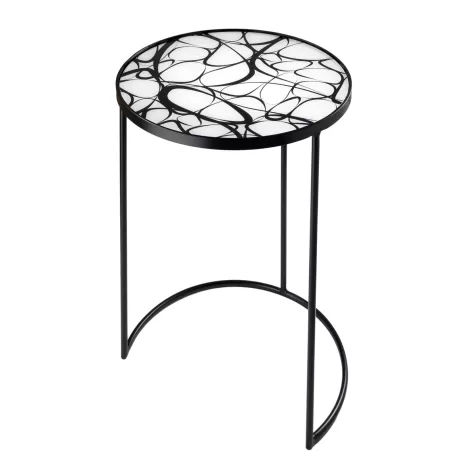 Tavolino tondo grande Cm. 46x64 h. - L'oca Nera