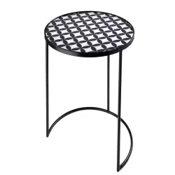 Tavolino tondo grande Cm. 46x64 h. - L'oca Nera