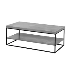Tavolino Rettangolare 2 piani - grigio cemento Cm. 119x59x45 h. - L'oca Nera