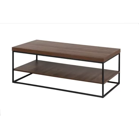 Tavolino Rettangolare 2 piani - legno noce Cm. 119x59x45 h. - L'oca Nera
