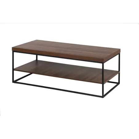 Tavolino Rettangolare 2 piani - legno noce Cm. 119x59x45 h. - L'oca Nera