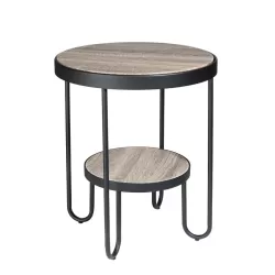 Tavolinetto tondo 2 piani Cm. 42,5x50 h. - L'oca Nera