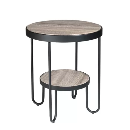 Tavolinetto tondo 2 piani Cm. 42,5x50 h. - L'oca Nera