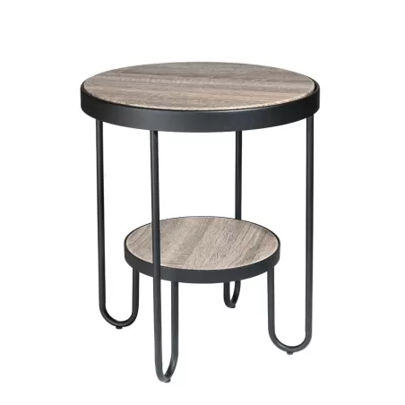 Tavolinetto tondo 2 piani Cm. 42,5x50 h. - L'oca Nera