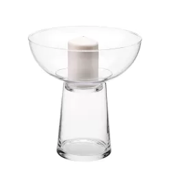 Vaso portacandela alto con candela Cm. 28x30 h. - L'oca Nera