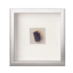 Pannello decorativo quadrato con cristallo ametista Cm. 30x30x4 - L'oca Nera