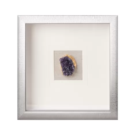 Pannello decorativo quadrato con cristallo ametista Cm. 30x30x4 - L'oca Nera