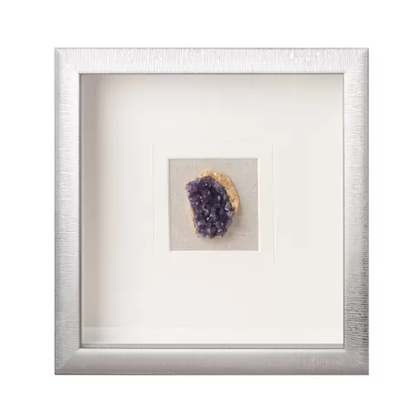 Pannello decorativo quadrato con cristallo ametista Cm. 30x30x4 - L'oca Nera