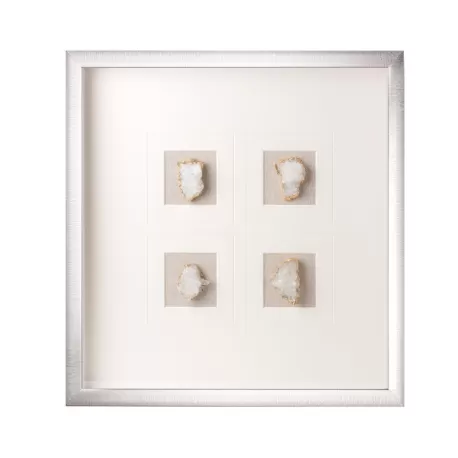 Pannello decorativo quadrato con cristallo naturale Cm. 50x50x4 - L'oca Nera