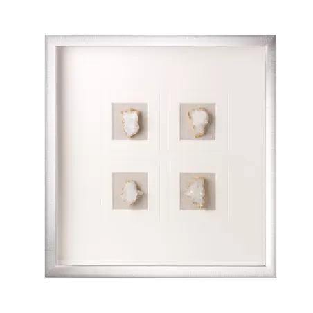 Pannello decorativo quadrato con cristallo naturale Cm. 50x50x4 - L'oca Nera