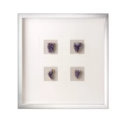 Pannello decorativo quadrato con cristallo ametista Cm. 50x50x4 - L'oca Nera