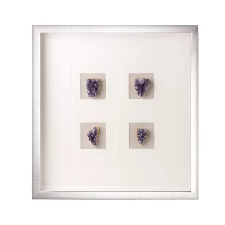 Pannello decorativo quadrato con cristallo ametista Cm. 50x50x4 - L'oca Nera