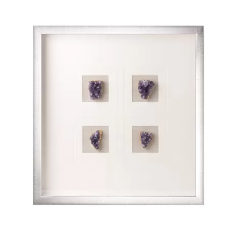 Pannello decorativo quadrato con cristallo ametista Cm. 50x50x4 - L'oca Nera