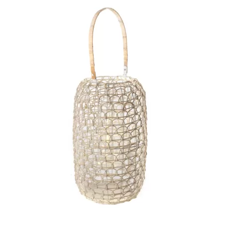 Lanterna alta bianca con led Cm. 26,5x45 h. - L'oca Nera