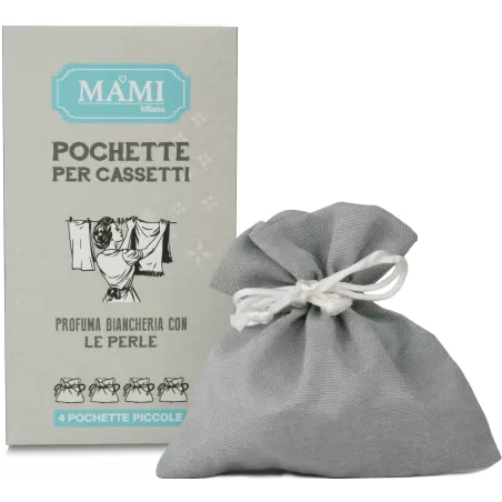 Sacchetto piccolo grigio per perle profumate 4 pezzi - Mami Milano