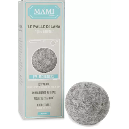 Palle lana per lavasciuga, grigie 3 pezzi - Mami Milano