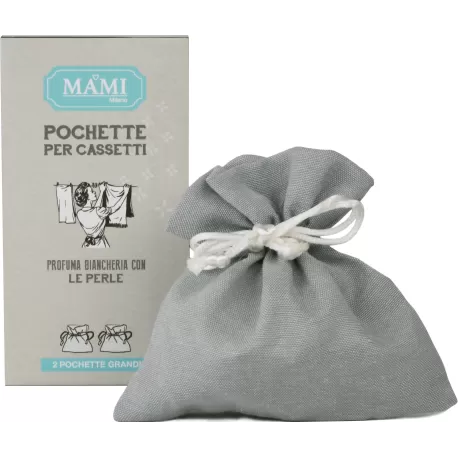 Sacchetto grande grigio per perle profumate 2 pezzi - Mami Milano
