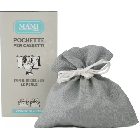 Sacchetto grande grigio per perle profumate 2 pezzi - Mami Milano