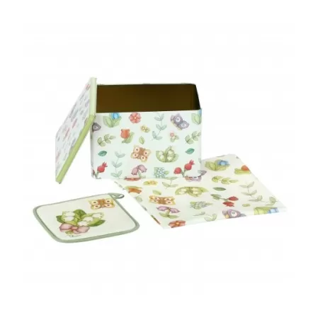 Scatola in latta con presina e canovaccio, Country - Thun