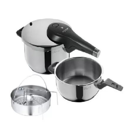 Pentola a pressione Lt. 6,5 + 3,0 Cm. 22 con cestello, Perfect Premium - Wmf