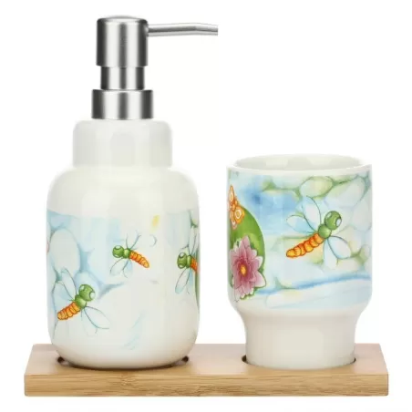 Set dispenser sapone e porta spazzolini Acqua dolce - Thun