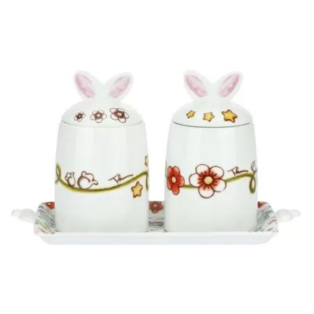 Set 2 barattoli con vassoio Coniglio magico - Thun