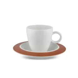 Bavero, Set 2 Tazze Moka Con Piattino Rame - Alessi