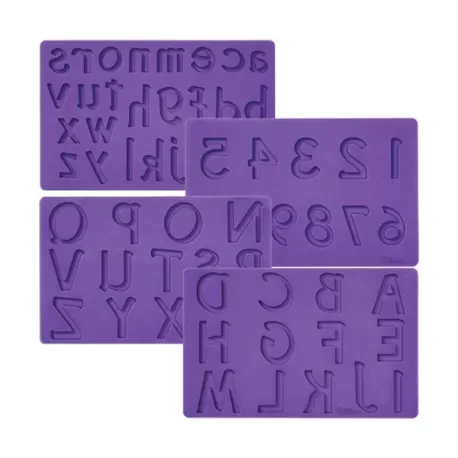 Set 4 Stampi Silicone Alfanumerici