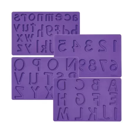 Set 4 Stampi Silicone Alfanumerici