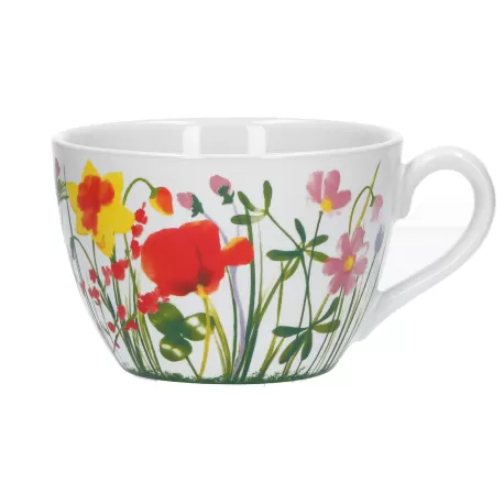 Flores, Tazza colazione 450 Cc., Cm. 11,5, h. 8,5 Cm. - Rose & Tulipani