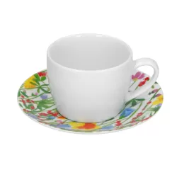 Flores, Tazza te con Piatto - Rose & Tulipani