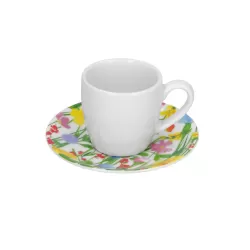 Flores, Tazza caffe con Piatto - Rose & Tulipani