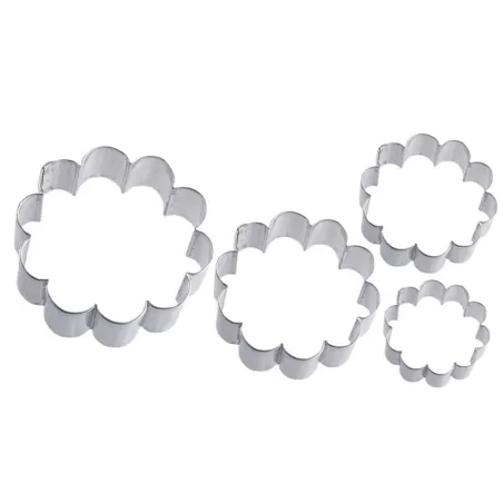 Tagliapasta fiore in metallo 4 pezzi da cm. 13 a 7x1,5 h.