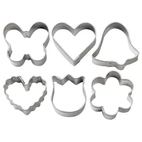 Tagliapasta romantic in metallo 6 pezzi cm. 4x1,5 h.