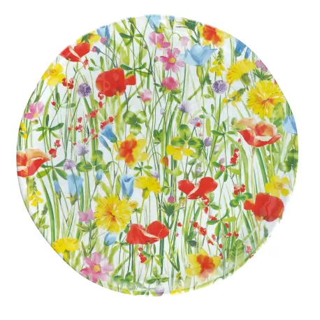 Flores, Vassoio rotondo melamina diametro Cm. 42, h. 2,5 Cm. - Rose & Tulipani