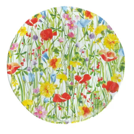 Flores, Vassoio rotondo melamina diametro Cm. 42, h. 2,5 Cm. - Rose & Tulipani