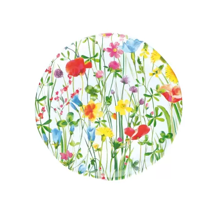 Flores, Vassoio rotondo melamina diametro Cm. 32, h. 2 Cm. - Rose & Tulipani