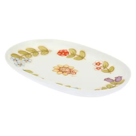 Piatto ovale Country multiuso grande con girasole e farfalla - Thun