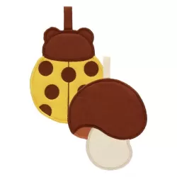 Set 2 presine sagomate fungo e coccinella Bosco incantato - Thun