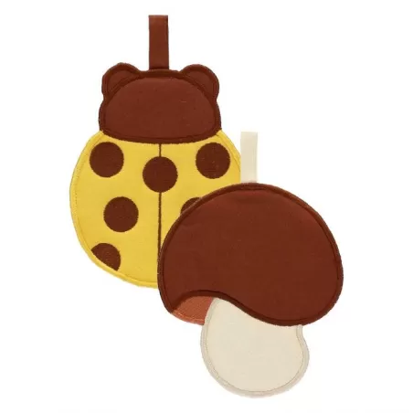 Set 2 presine sagomate fungo e coccinella Bosco incantato - Thun