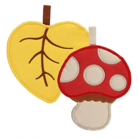 Set 2 presine a forma di foglia e fungo Bosco incantato - Thun