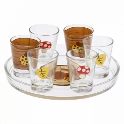 Set vassoietto e 6 bicchierini in porcellana Bosco incantato - Thun