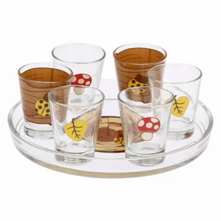 Set vassoietto e 6 bicchierini in porcellana Bosco incantato - Thun